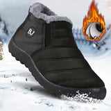 Mens Ankle Snow Boots - Warm Fleece Lined, Non-Slip, Plush Comfy, EVA Insole, Round Toe, Canvas Upper, Perfect for Fall and Winter Hiking, Trekking, and Outdoor Activities