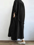 Solid Open Front Belted Overcoat, Versatile Long Sleeve Pockets Maxi Length Coat , Women's Clothing