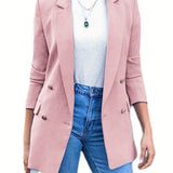 Women's Outerwear Double Breasted Blazer Long Sleeve Open Work Office Coat