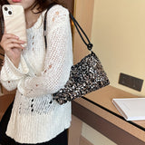 vlovelaw  1pc Girl's Fashion Texture Bag, New Style Sequin Shoulder Shining Handbag