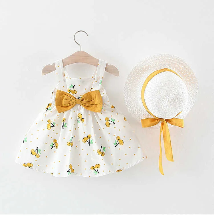 Girl's Dresses Summer Newborn Baby Clothes Infant Girl Cute Print Sleeveless Cotton Beach Princess R230612