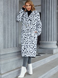 Luxurious Leopard Print Faux Fur Coat - Double Breasted, Long Sleeve, Autumn and Winter Warm, Fluffy Outwear for Women - Soft, Plush, and Stylish