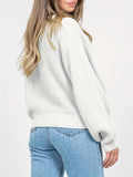 vlovelaw Crew Neck Solid Color Sweater, Casual Batwing Sleeve Sweater For Fall & Winter, Women's Clothing