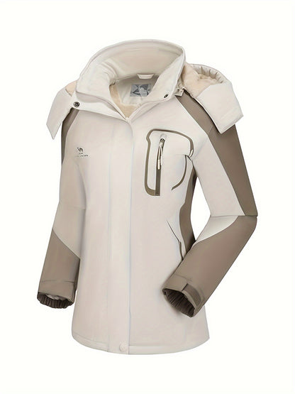 CAMEL CROWN Women's Ski Jacket Winter Snow Coat Warm Fleece Mountain Waterproof Female Jacket