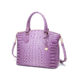 Chic Gradient Crocodile Pattern Tote & Crossbody Bag – Women’s Vintage Satchel with Secure Zip & Polyester Lining