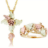 Elegant Leaf Design Necklace & Finger Ring Jewelry Set Female Holiday Daily Party Decor Ornament