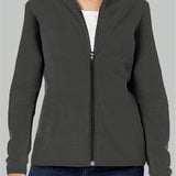 Thermal Stand Collar Jacket, Warm Solid Zipper Jacket, Casual Outerwear For Fall & Winter, Women's Clothing