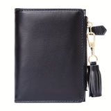 Stylish Slim Bifold Womens Wallet - Compact Coin Purse with Secure Zipper & ID Slot - Lightweight & Convenient Design