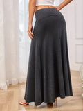 vlovelaw  Solid High Waist Skirt, Casual Maxi Skirt For Spring & Fall, Women's Clothing