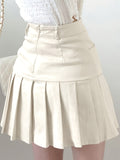 vlovelaw  Lace Up Pleated Skirt, Casual Mini Skirt For Spring & Summer, Women's Clothing