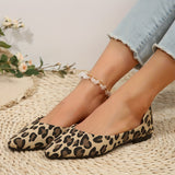 Leopard Print Flats - Stylish and Chic Design, Ultra-Comfortable Insoles, Classic Pointed Toe Style, Easy Slip-On Closure - Perfect for Everyday Casual Occasions, Designed Exclusively for Women