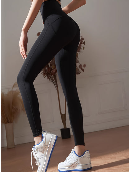 vlovelaw  Zip Front Slimming Yoga Pant, High Stretch High Waist Casual Sporty Trouser, Women's Activewear