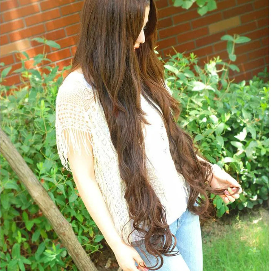 40"/32"/24"/18" super long five clip in hair extensions synthetic hair curly thick 1 piece for full head high quality