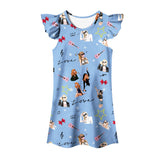 4-12 Years Old Girls Vibrant Animated Print Casual Dress - Ultra-Comfortable, Easy Care, Super Stretchy Fabric - Ideal for Spring and Summer Seasons