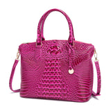 Chic Gradient Crocodile Pattern Tote & Crossbody Bag – Women’s Vintage Satchel with Secure Zip & Polyester Lining