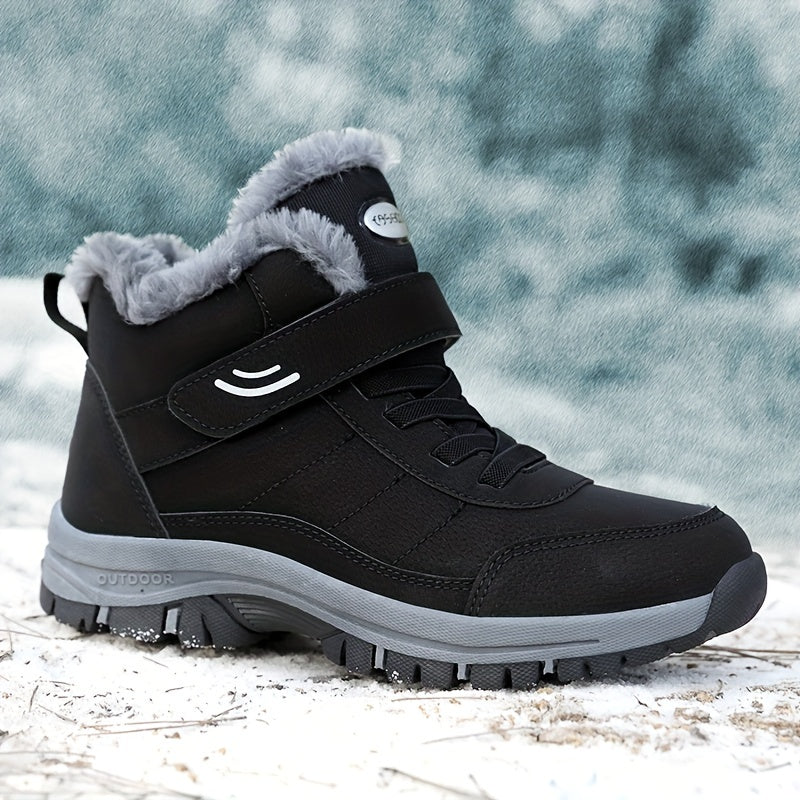 Men's Thermal Hiking Snow Boots: Windproof, TPR Traction, Comfortable Cotton Lining, Ankle Boot for All Weather Conditions