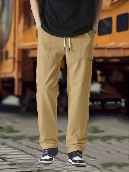 vlovelawMen's Straight Leg Joggers, Casual Waist Drawstring Thin Sweatpants For Spring Summer