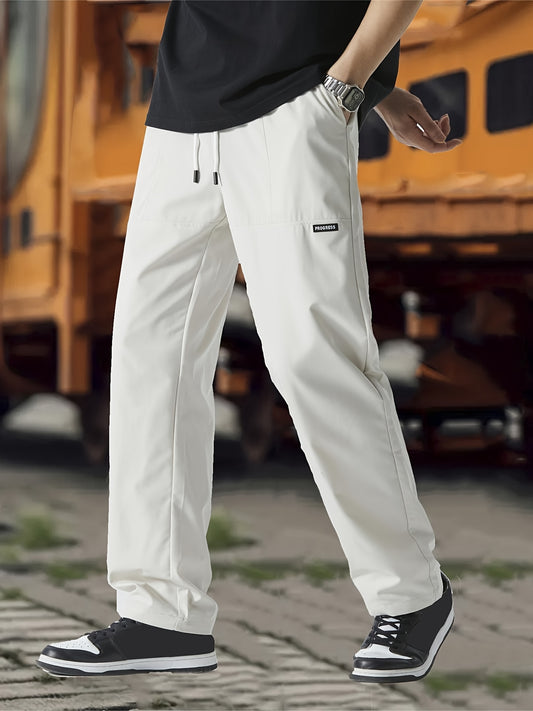 vlovelawMen's Straight Leg Joggers, Casual Waist Drawstring Thin Sweatpants For Spring Summer