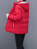 Cozy Winter Puffer Hoodie Jacket - Women's Casual Long Sleeve Clothing with Zipper Slant Pockets - Perfect for Cold Weather, Daily Life, and Outdoor Activities