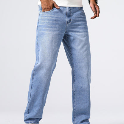 vlovelawLoose Fit Straight Leg Jeans, Casual Street Style Denim Pants