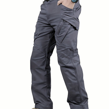 vlovelawMen's Outdoor Multi Functional Tactical Pants, Multi Pocket Outdoor Hiking Waterproof Sweatpants, Wear Resistant Cargo Pants