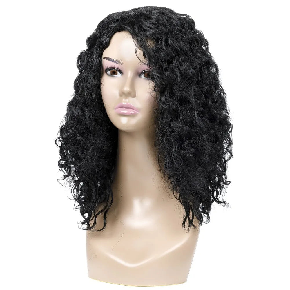 Loose Wavy Wigs Short Black Wigs Synthetic Wig for Woman Fashion Hair Extentions