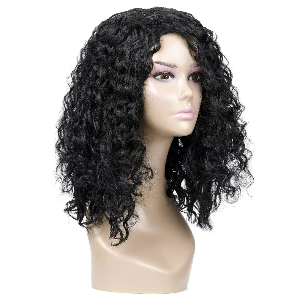 Loose Wavy Wigs Short Black Wigs Synthetic Wig for Woman Fashion Hair Extentions