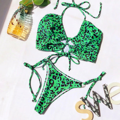 Vlovelaw Split Leopard Bikini Swimsuit(2 colors)