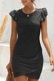 Fashion Casual Solid Split Joint O Neck Irregular Dresses