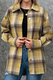 Fashion Casual Plaid Split Joint Turndown Collar Outerwear