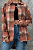 Fashion Casual Plaid Split Joint Turndown Collar Outerwear