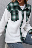 Fashion Casual Plaid Split Joint Turndown Collar Outerwear