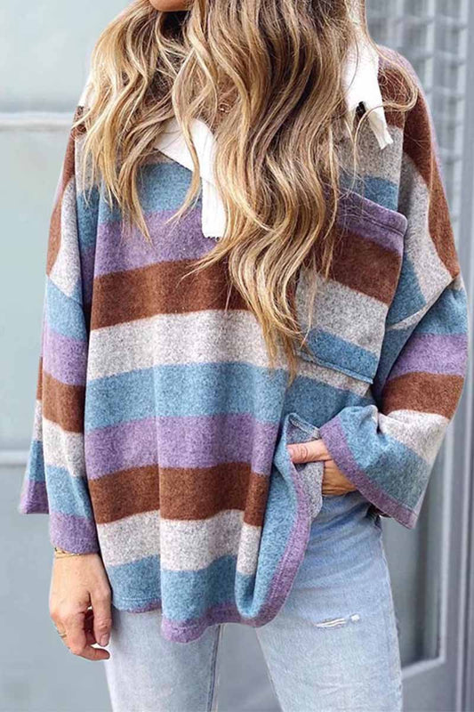 Vlovelaw Striped Contrast Sweatshirt Tops