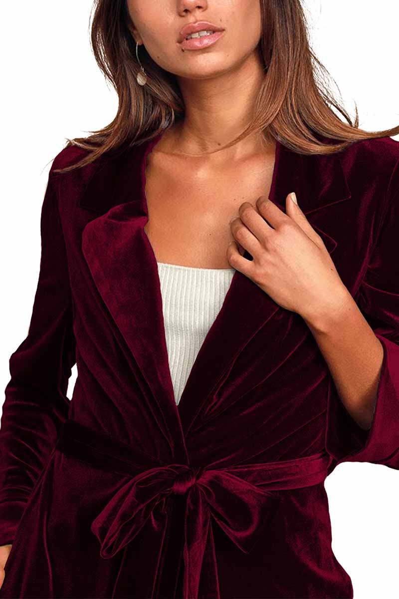 Vlovelaw Solid Gold Velvet Cardigan