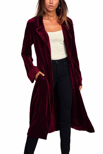 Vlovelaw Solid Gold Velvet Cardigan