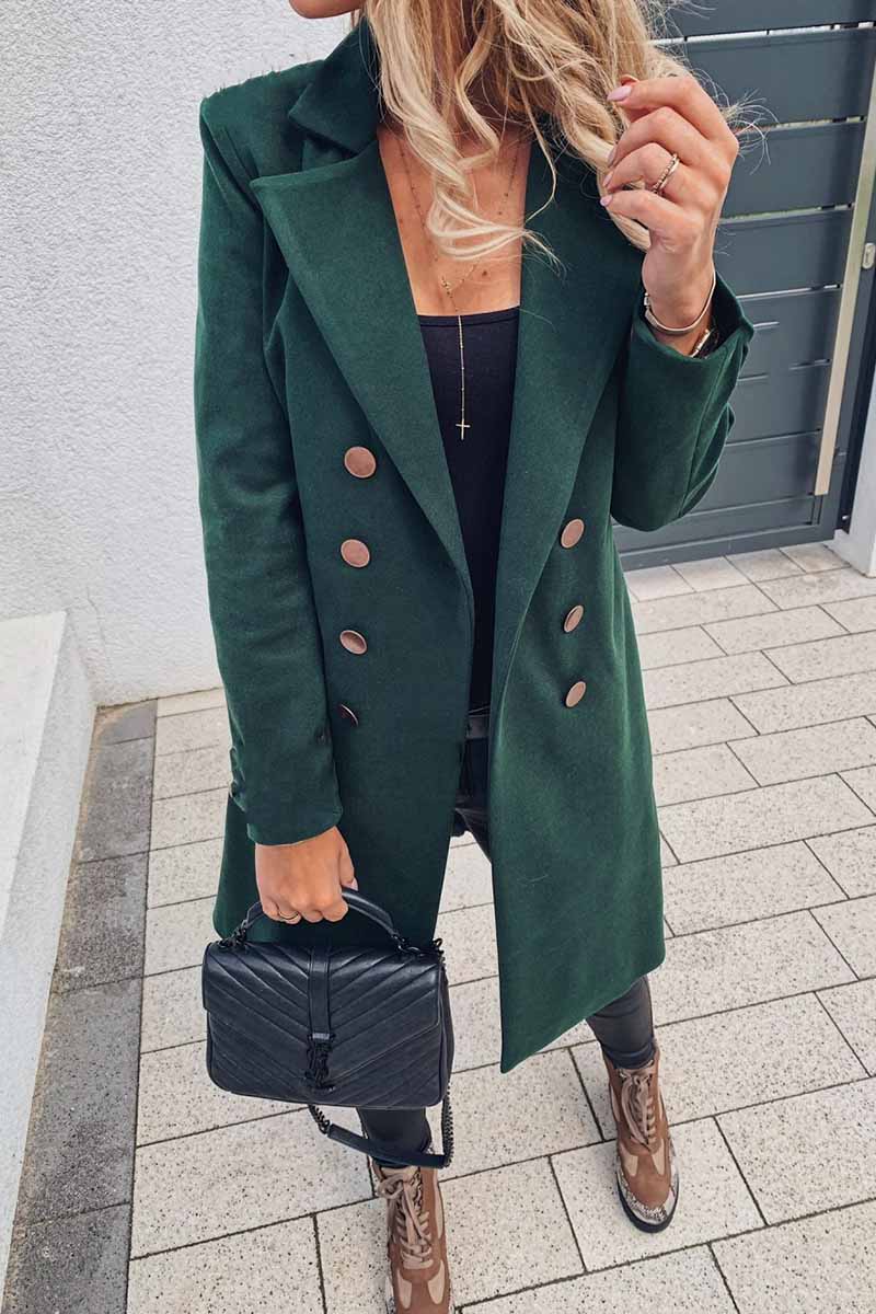 Vlovelaw Solid Color Sexy Coat With Buttons(3 Colors)