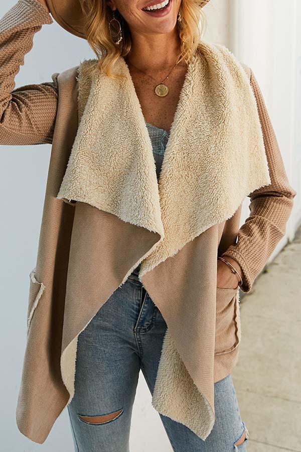 Vlovelaw Solid Plush Irregular Coat