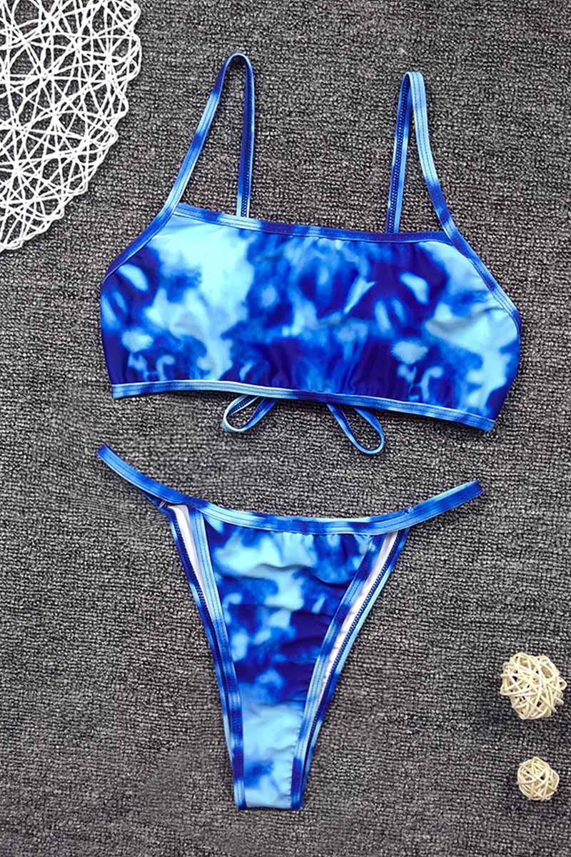 Vlovelaw Tie-dye Print Bikini Set (2 Colors )